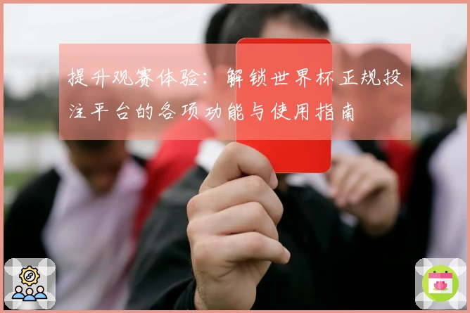 提升观赛体验：解锁世界杯正规投注平台的各项功能与使用指南